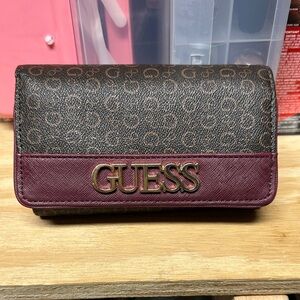 GUESS Signature Brown and Burgundy Wallet